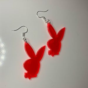 UV Reactive Playboy Bunny Earrings